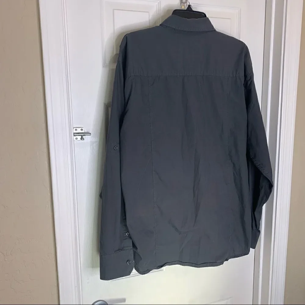 Drill Clothing Company Gray Button Down Long Sleeve Shirt